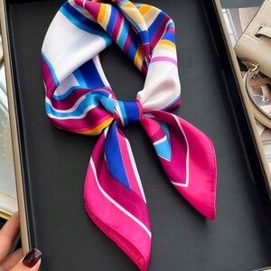 Colorful Striped Silk Scarf